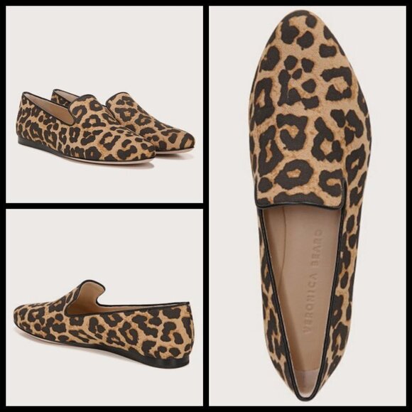 💕VERONICA BEARD💕 Griffin Leopard Canvas Loafer 8.5 New In Box - Picture 2 of 16